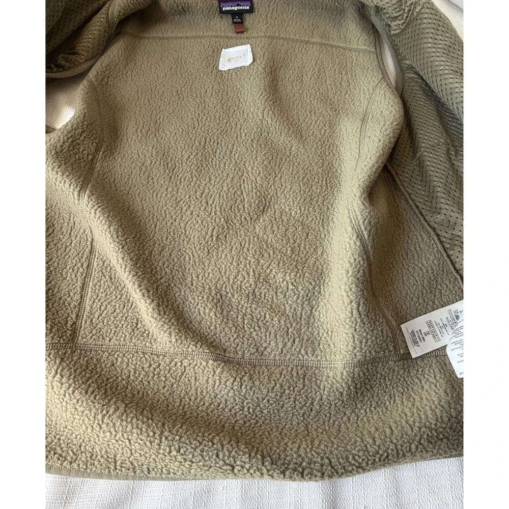 Patagonia Retro Pile Fleece Vest Men's Medium Sage Khaki Full Zip Outdoor